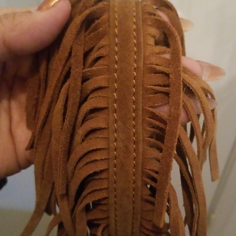 Zara suede leather fringe crossbody bag Trafaluc - Picture 6 of 7